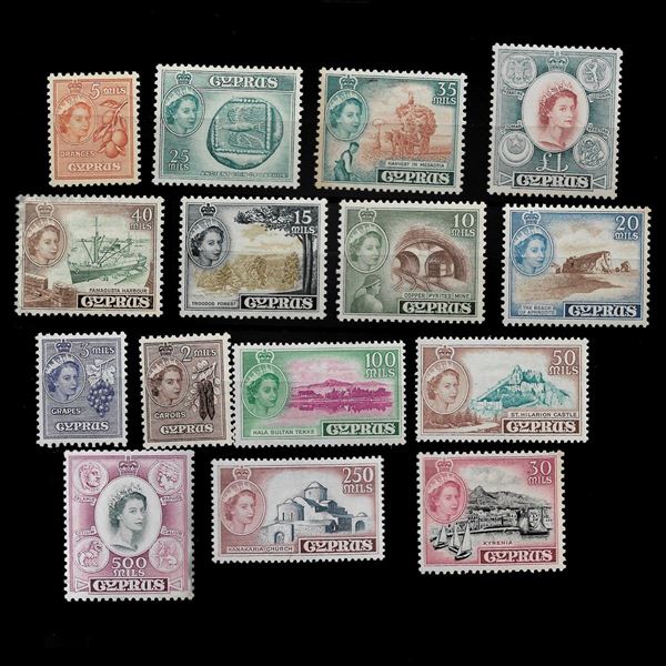 1955/60 Serie definitiva , 15 v. MNH, nn. 156/170