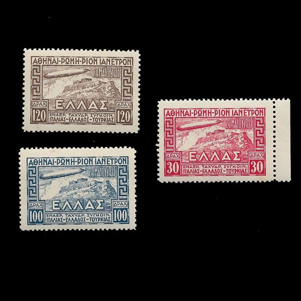 1933. Posta aerea. Volo del Graf Zeppelin Roma-Rio. Unificato A5/A7. MNH