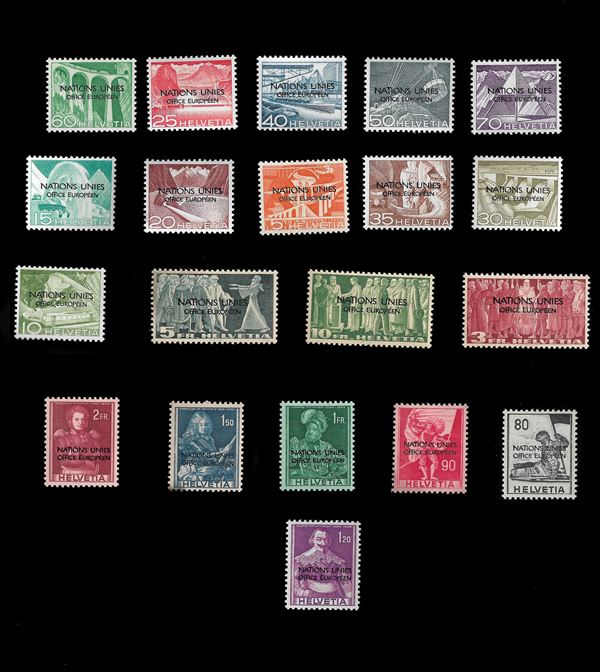 1950. Overprinted Nations Unies Office Europeen. (Unified 296/315)MNH.