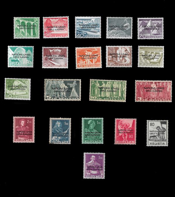 1950. Soprastampati Nations Unies Office Europeen. (Unificato 296/315)MNH.