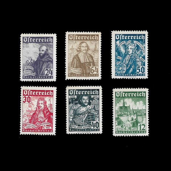 1933. Assedio di Vienna. A profitto di opere cattoliche. (Unificato 431/436) MNH. Firmati per esteso Ray.