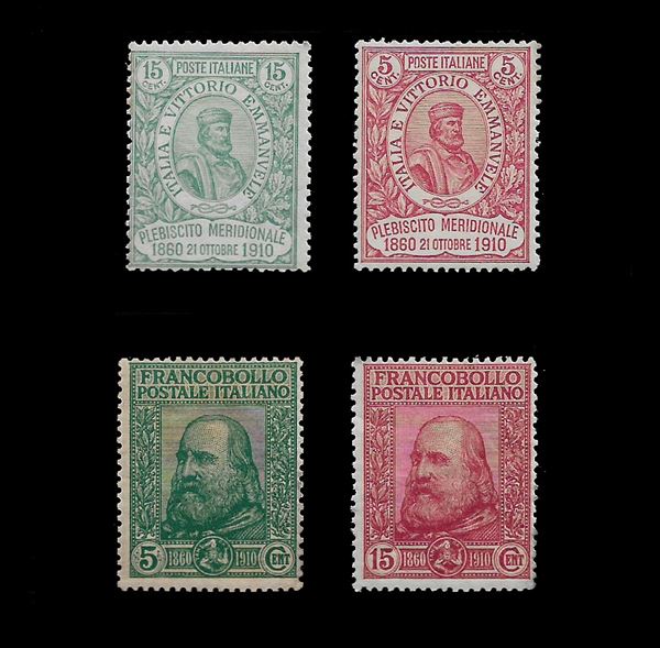 1910. Fiftieth anniversary of the Risorgimento in Sicily and of the Plebiscite in Southern Italy. Complete series (Sass. 87/909 with very light traces of hinge.