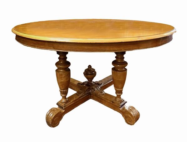 Extendable walnut dining table 