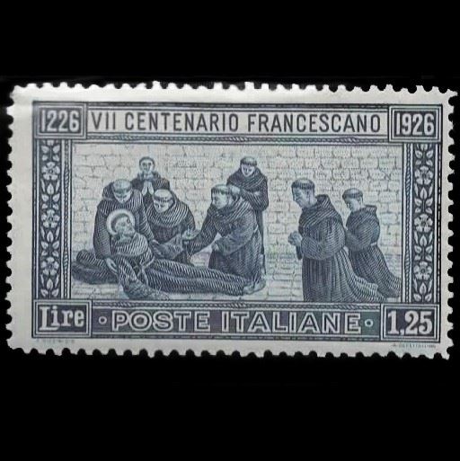 1926 S. Francesco 1,25 L. dentellato 14 ben centrato Senza traccia di linguella