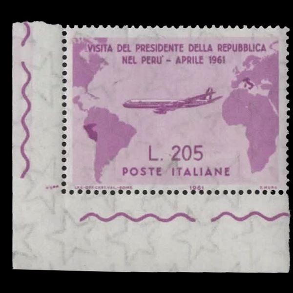 1961 Gronchi Rosa fresco e ben centrato. Non linguellato. Angolo di foglio