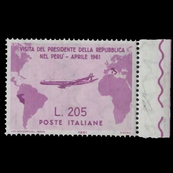 1961 Gronchi Rosa fresco e ben centrato. Altro esemplare non linguellato. Bordo di foglio