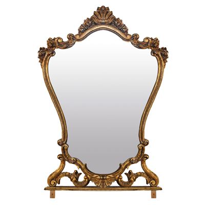 Specchiera in Legno Dorato. Presenti Cadute di Dorarura