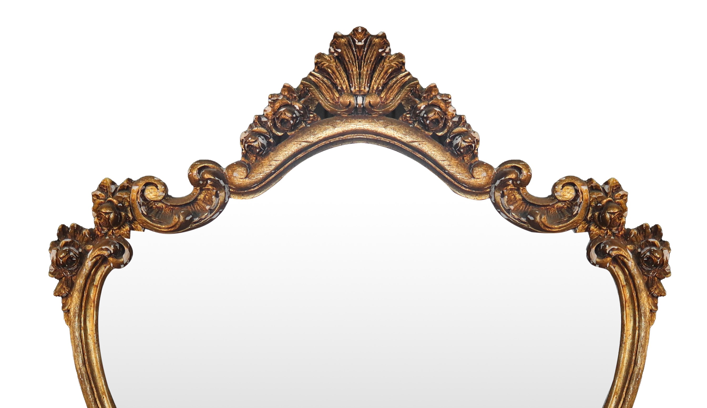 Specchiera in Legno Dorato. Presenti Cadute di Dorarura
