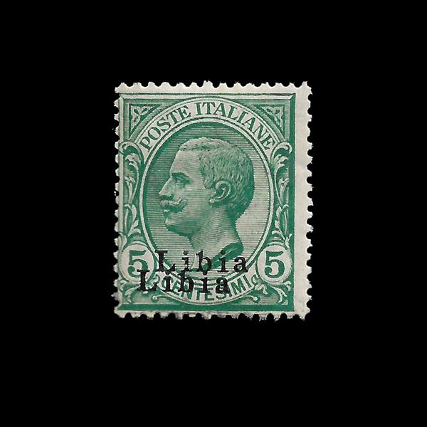 1912/15. c.5 double overprint of the 1st type (Sass. 3e) Not hinged.