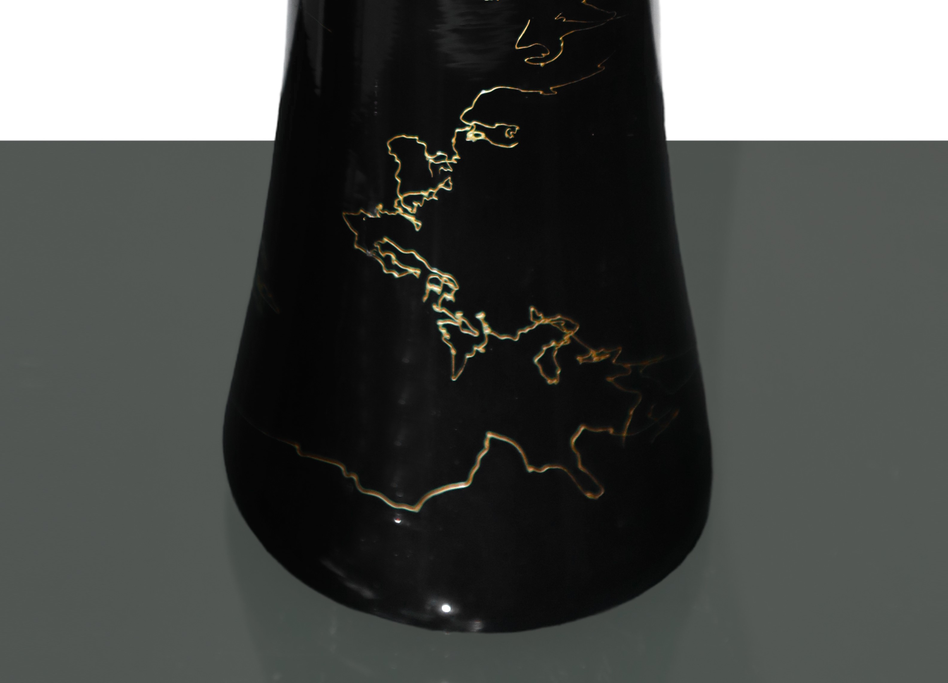 Vaso Geometrico In Vetro E Metallo Nero 22 Cm - Portafiori Moderno Per Idroponica, Decorazione Da Scrivania Per Casa, Ufficio, Matrimonio - Regalo Elegante