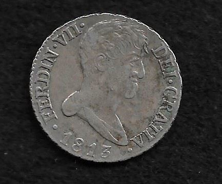 Ferdinando VII, 2 Reales 1813. BB.