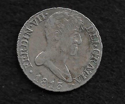 Ferdinando VII, 2 Reales 1813. BB.