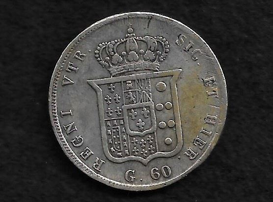 Regno delle Due Sicilie Ferdinando II di Borbone (1830-1859) mezzapiastra-60 grana 1847. Ag. R. BB.