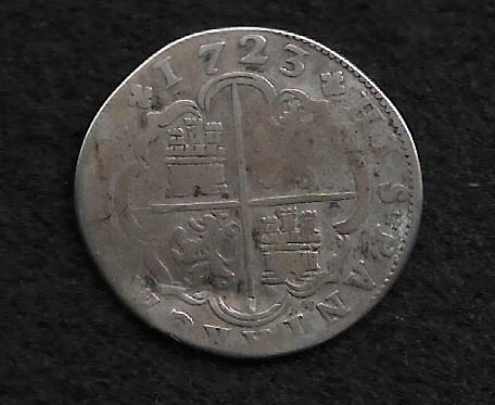 Filippo V 1723 2 Reales Madrid. qBB Calicò 12 50