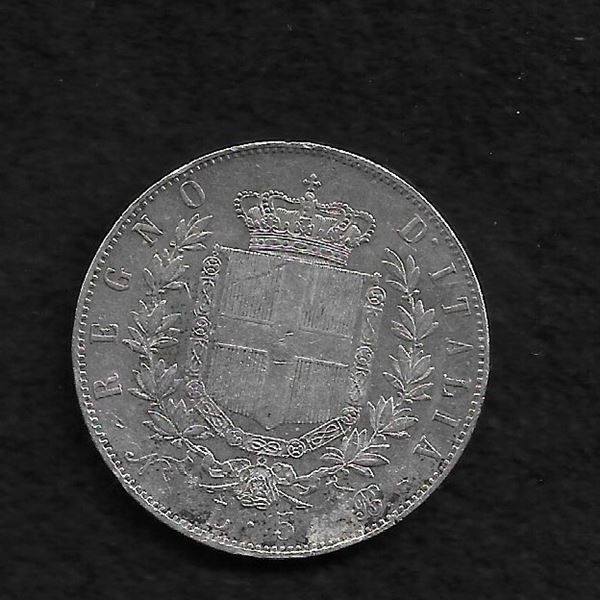 Vittorio Emanuele II , 5 Lire 1865 Napoli. BB.R.Gigante 36