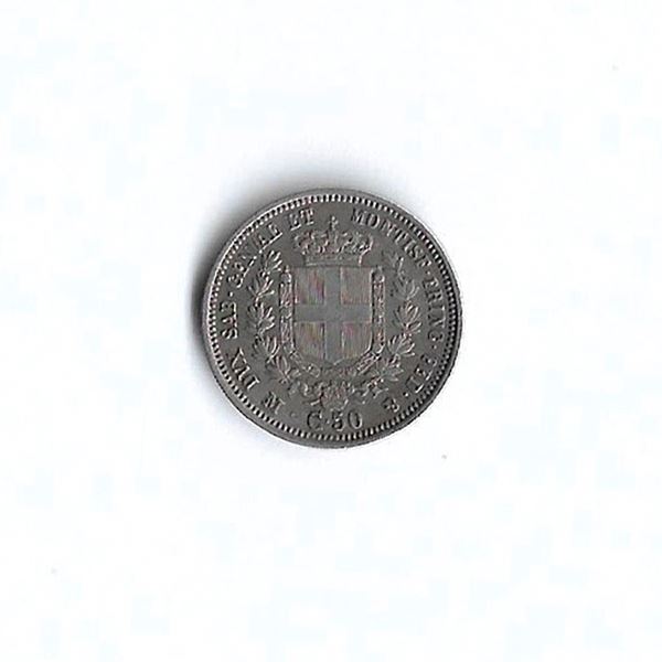 Vittorio Emanuele II (1849-1861) 50 centesimi 1860 Milano Ag. NC. BB+