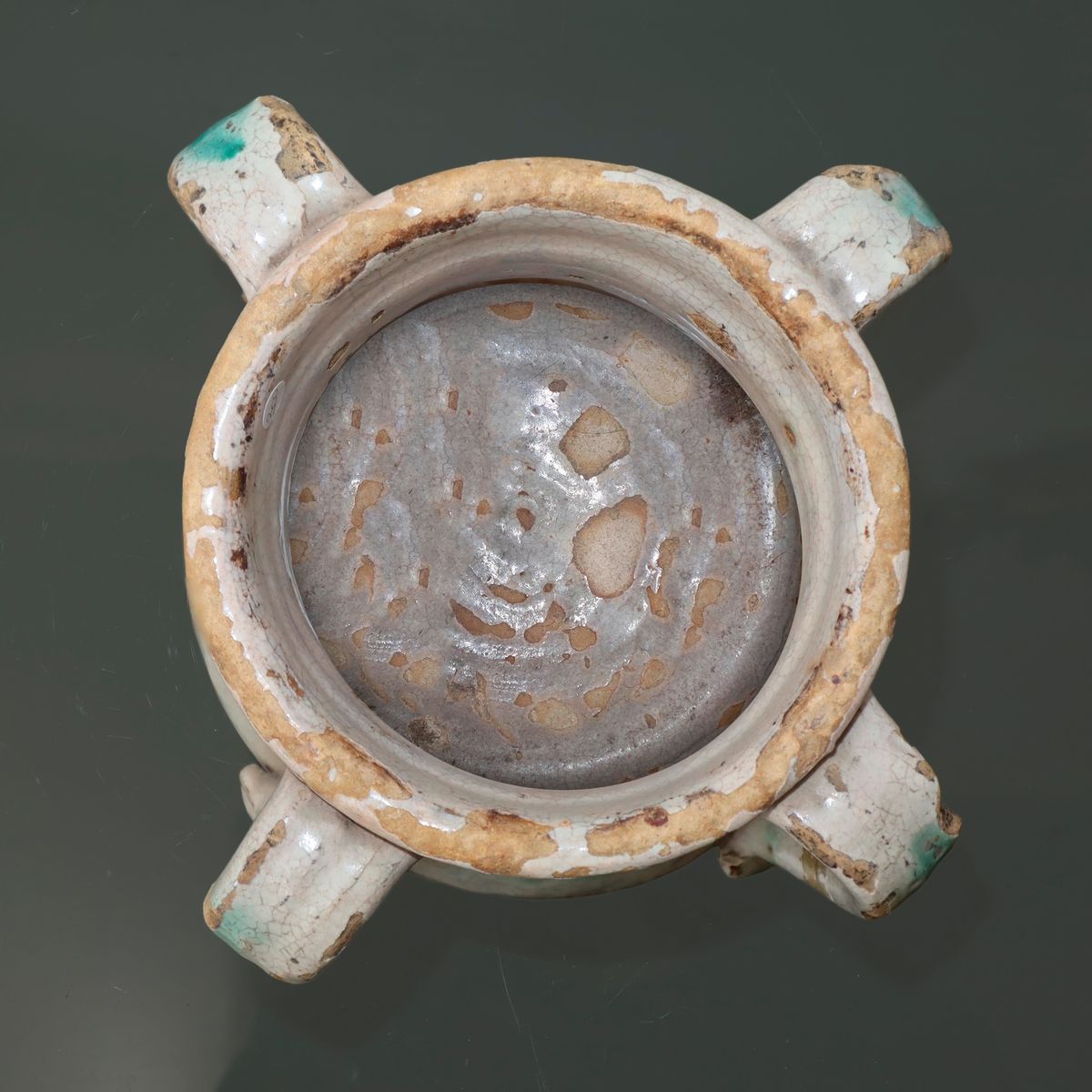 Saliera con 4 Manici in Ceramica Policroma di Caltagirone