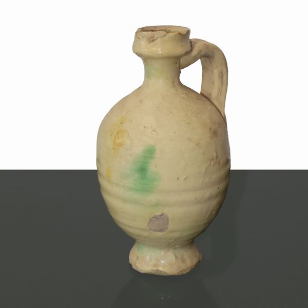 Caltagirone polychrome ceramic oil cruet