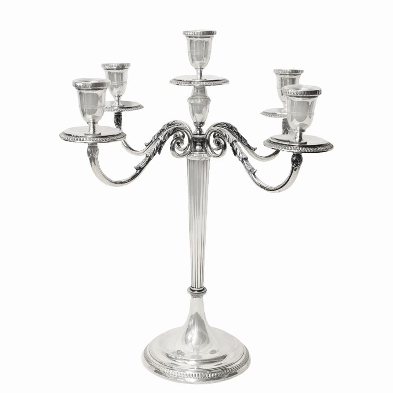 Candeliere in Argento a 5 Luci.