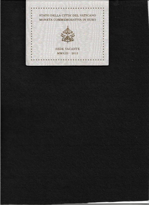 2013. Moneta commemorativa da 2 euro, SEDE VACANTE. Confezione zecca UNC.