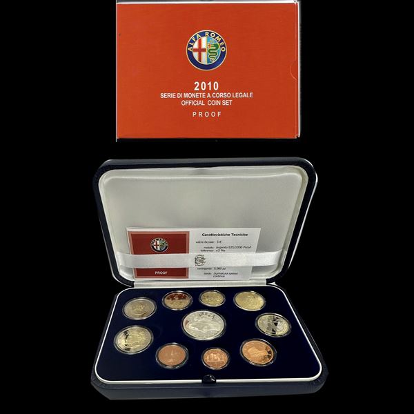 2010, serie di monete a corso legale in confezione Proof "Alfa Romeo"