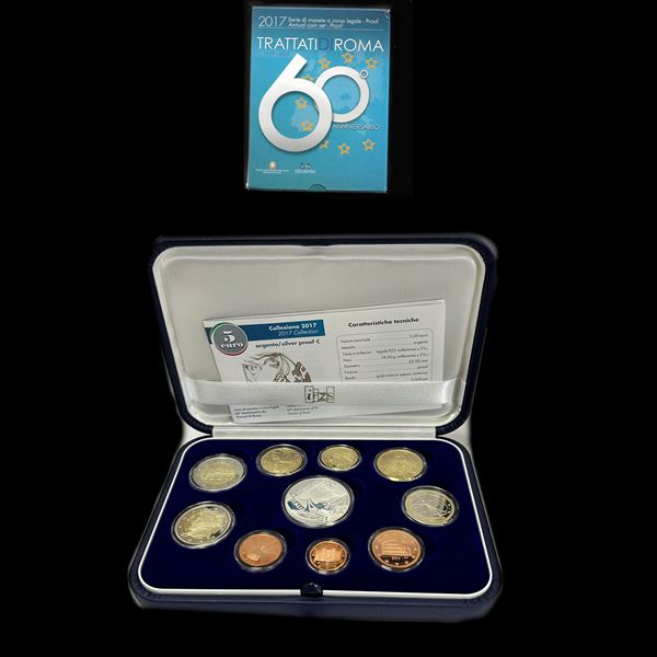 2010, series of legal tender coins in Proof "Treaties of Rome" packaging  - Auction Philatelic and Numismatic - Casa d'aste La Rosa