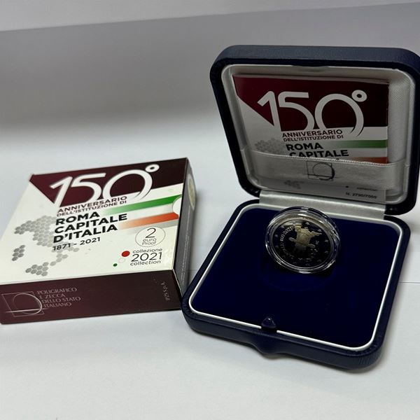 2021, 2 euro commemorativo "Roma Capitale" , confezione Proof UNC