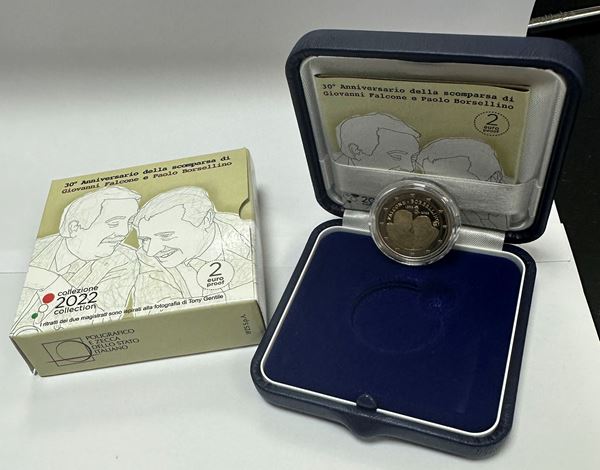 2022, 2 euro commemorativo "Falcone e Borsellino" , confezione Proof UNC