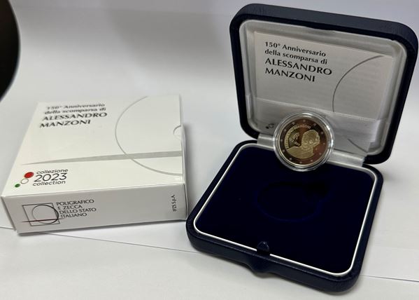 2023, 2 euro commemorativo Proof confezione zecca "Alessandro Manzoni"