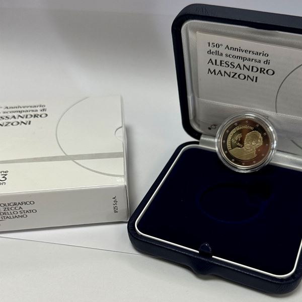 2023, 2 euro commemorativo Proof confezione zecca "Alessandro Manzoni"