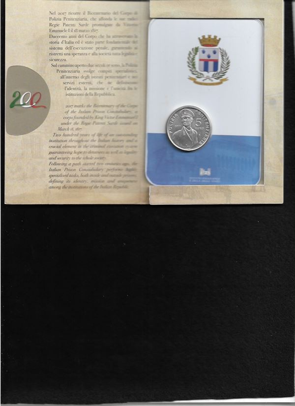 2017, 5 euro "Corpo di polizia penitenziare" Confezione zecca UNC