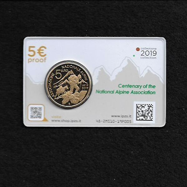 2018 Coin Card 5 euro Proof "Centenary of the national Alpine association"