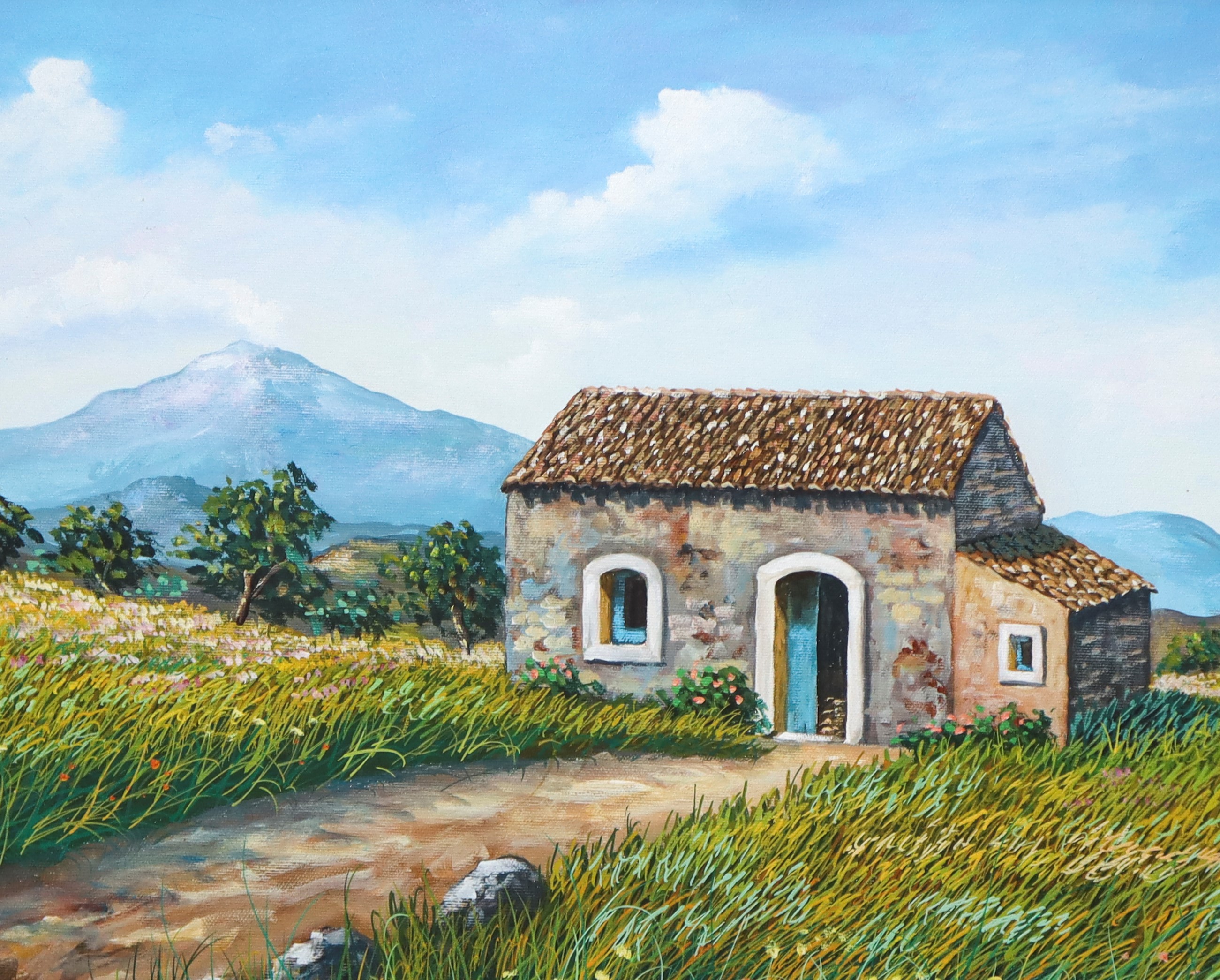 Antonio Cammarata - Primavera sull'Etna, olio su tela