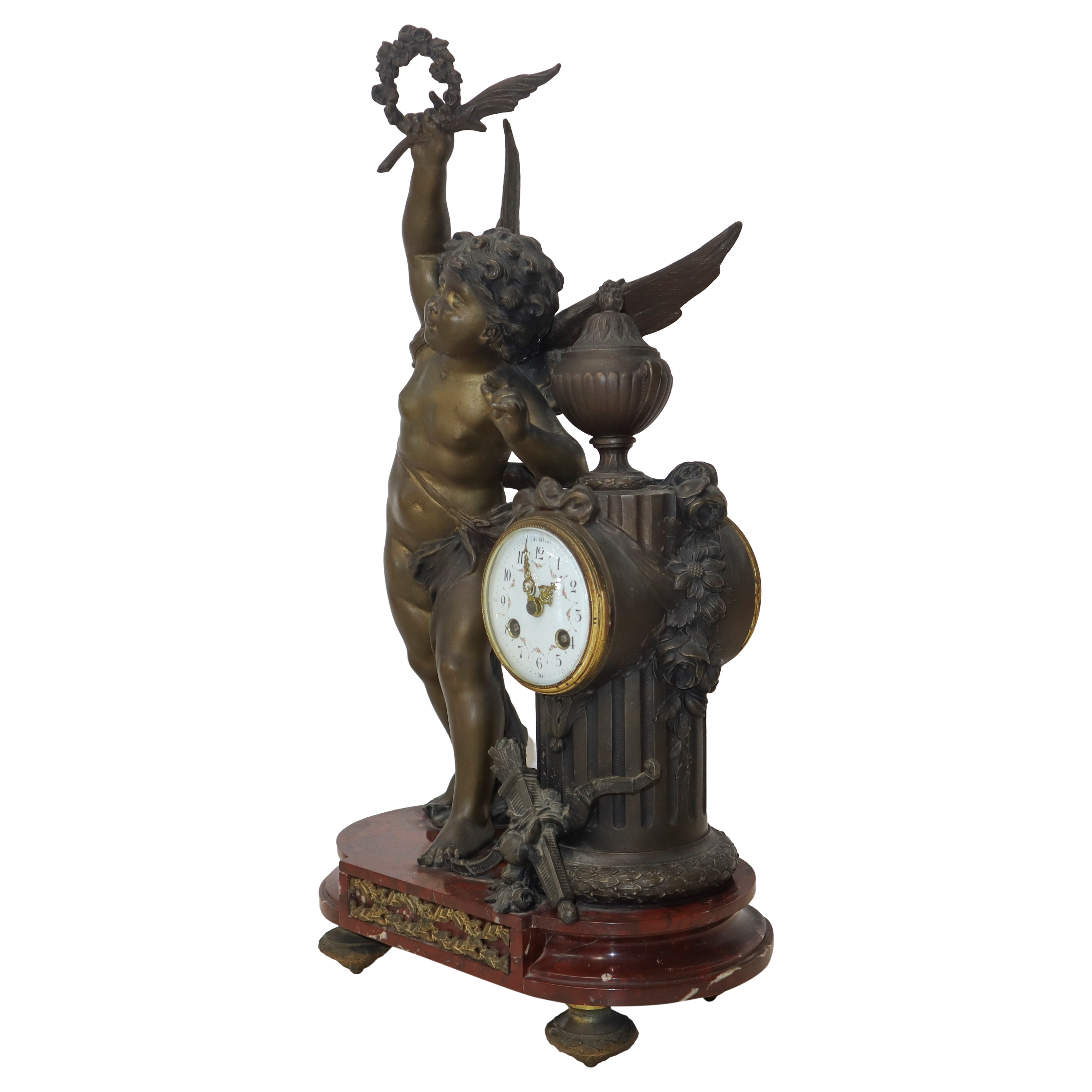 Orologio con Putto in Bronzo