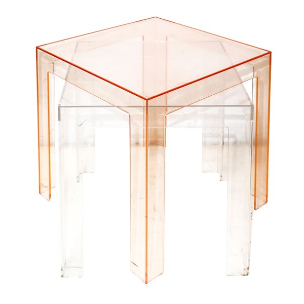 Kartell - Gruppo di N. 2 tavolini da caffè mod. Jolly Crystal, Designer Paolo Rizzato