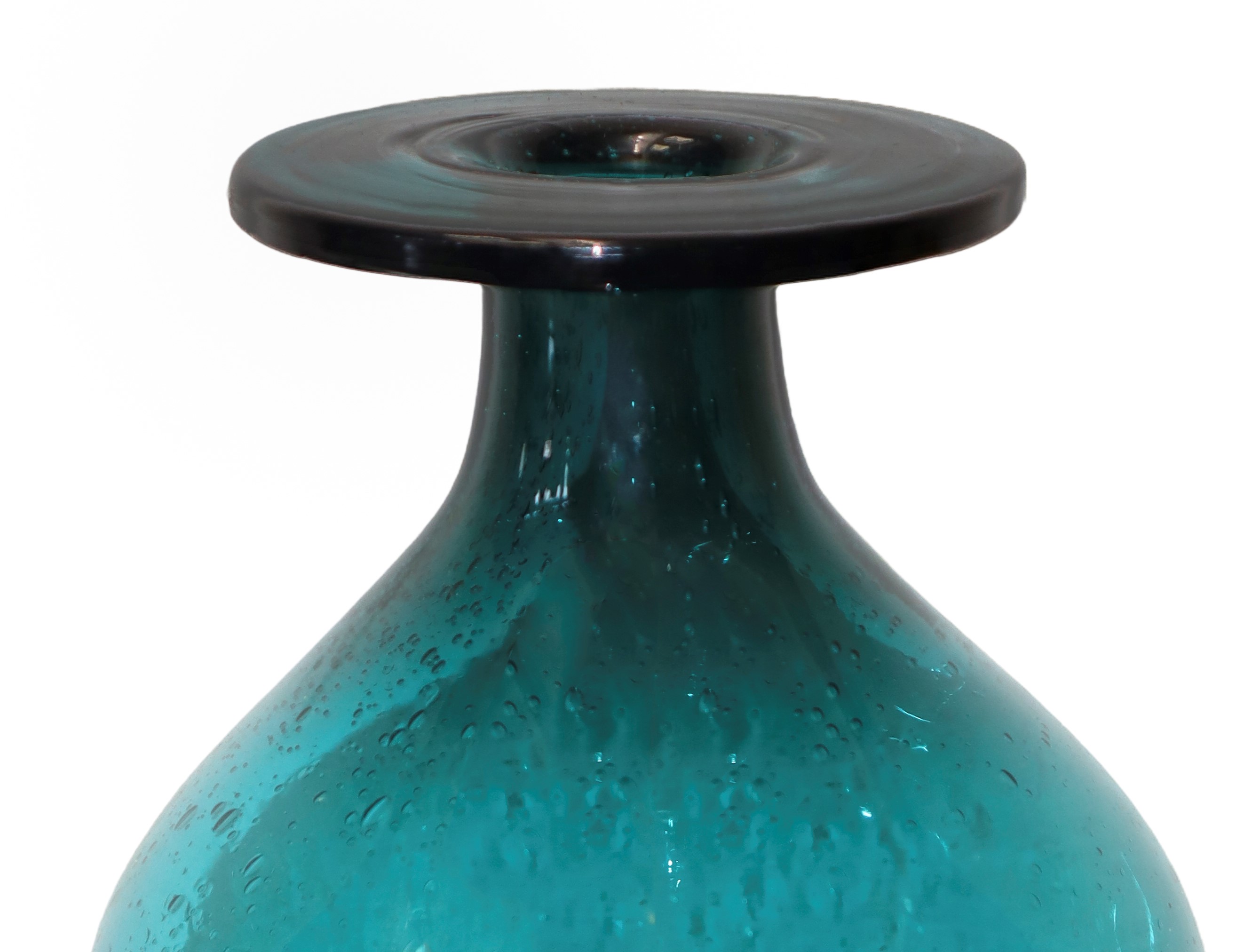 Vaso in vetro di Murano verde smeraldo