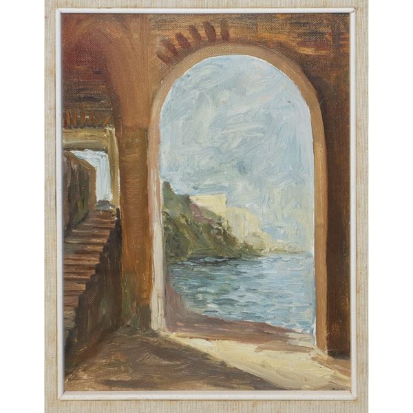 View of the sea from an arch