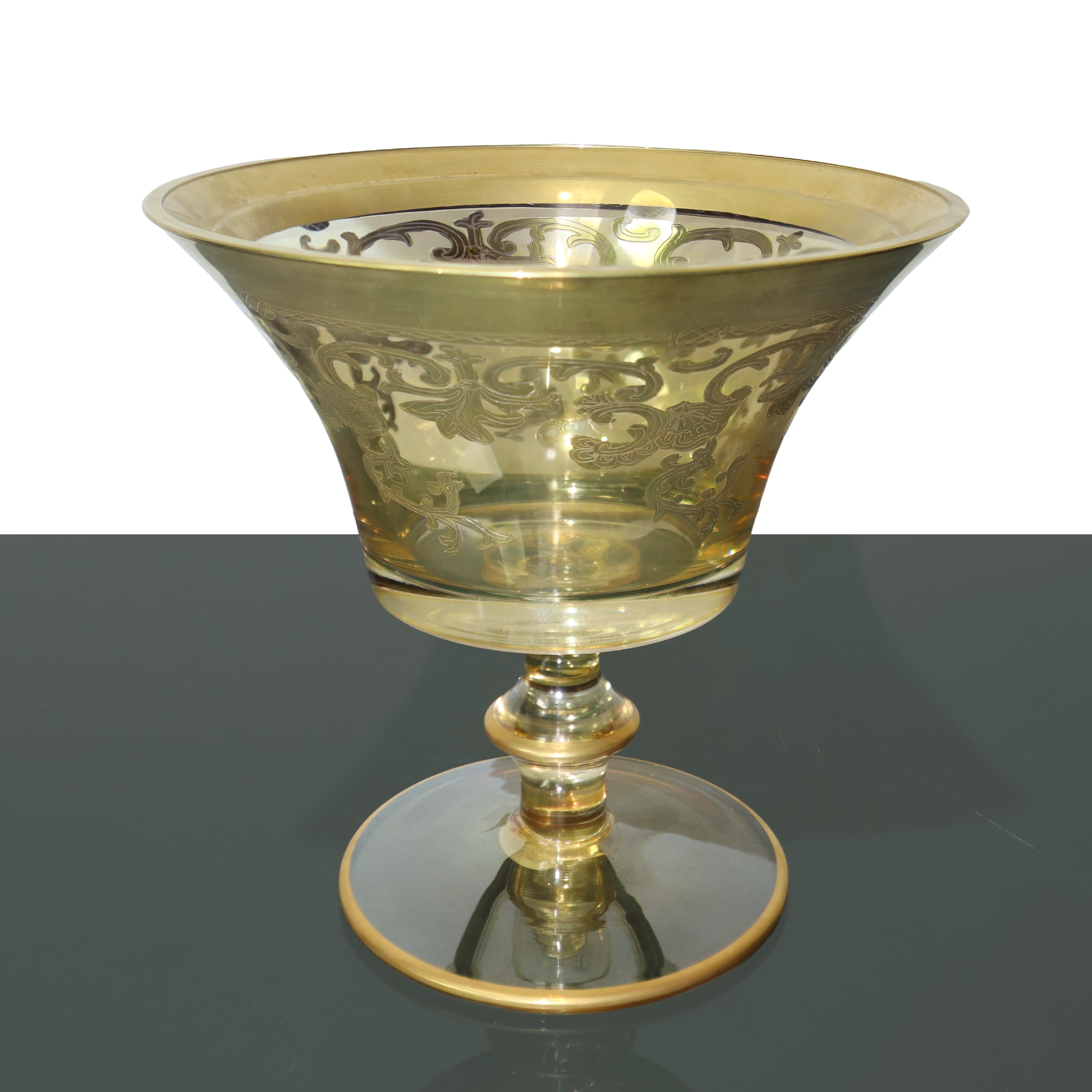 Alzatina in Vetro, con Decori in Oro