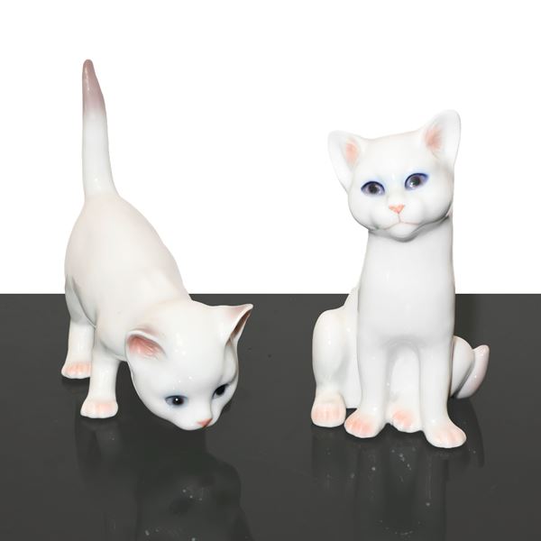 Copenaghen - Pair of porcelain cats