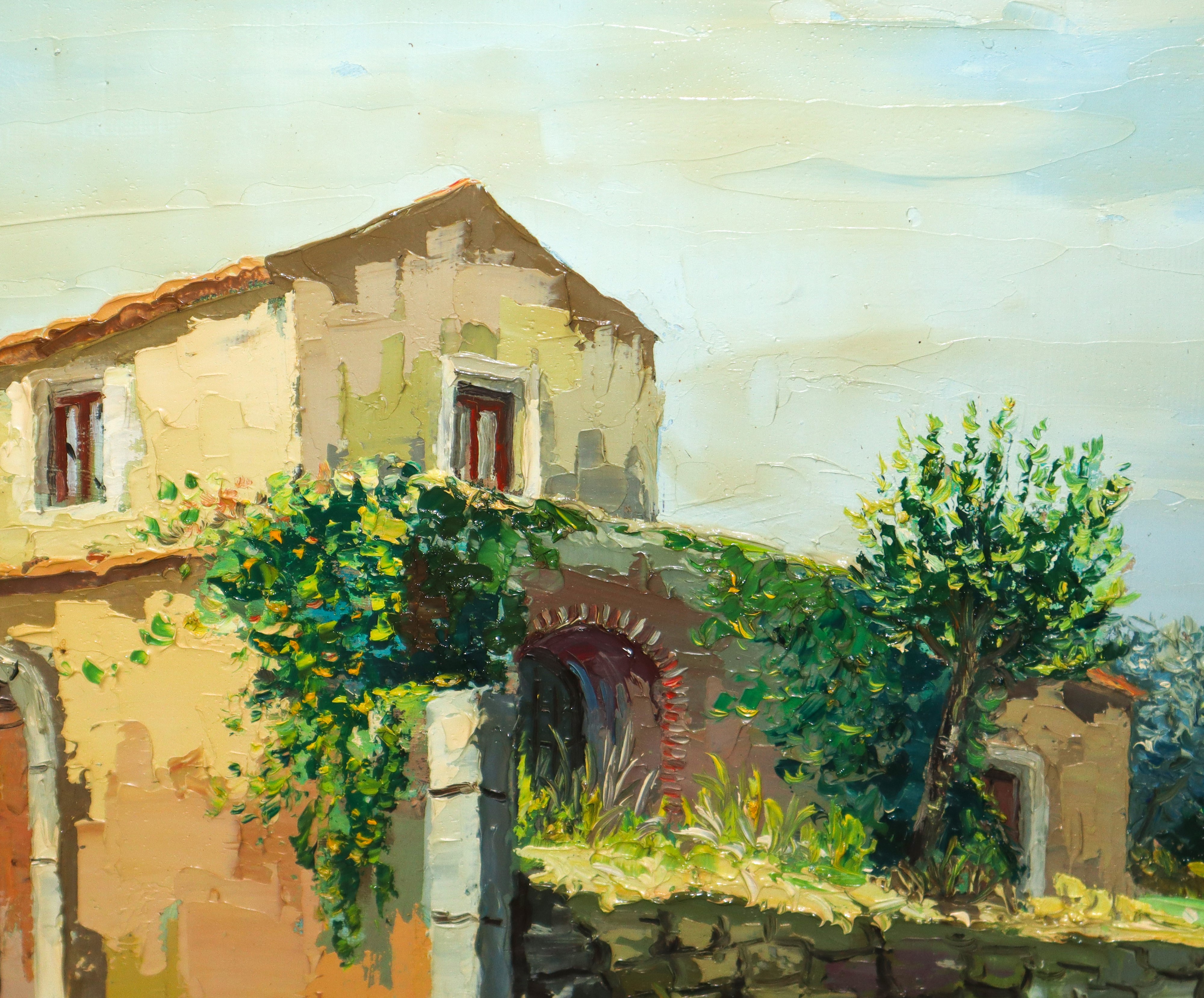 Strada di campagna con case