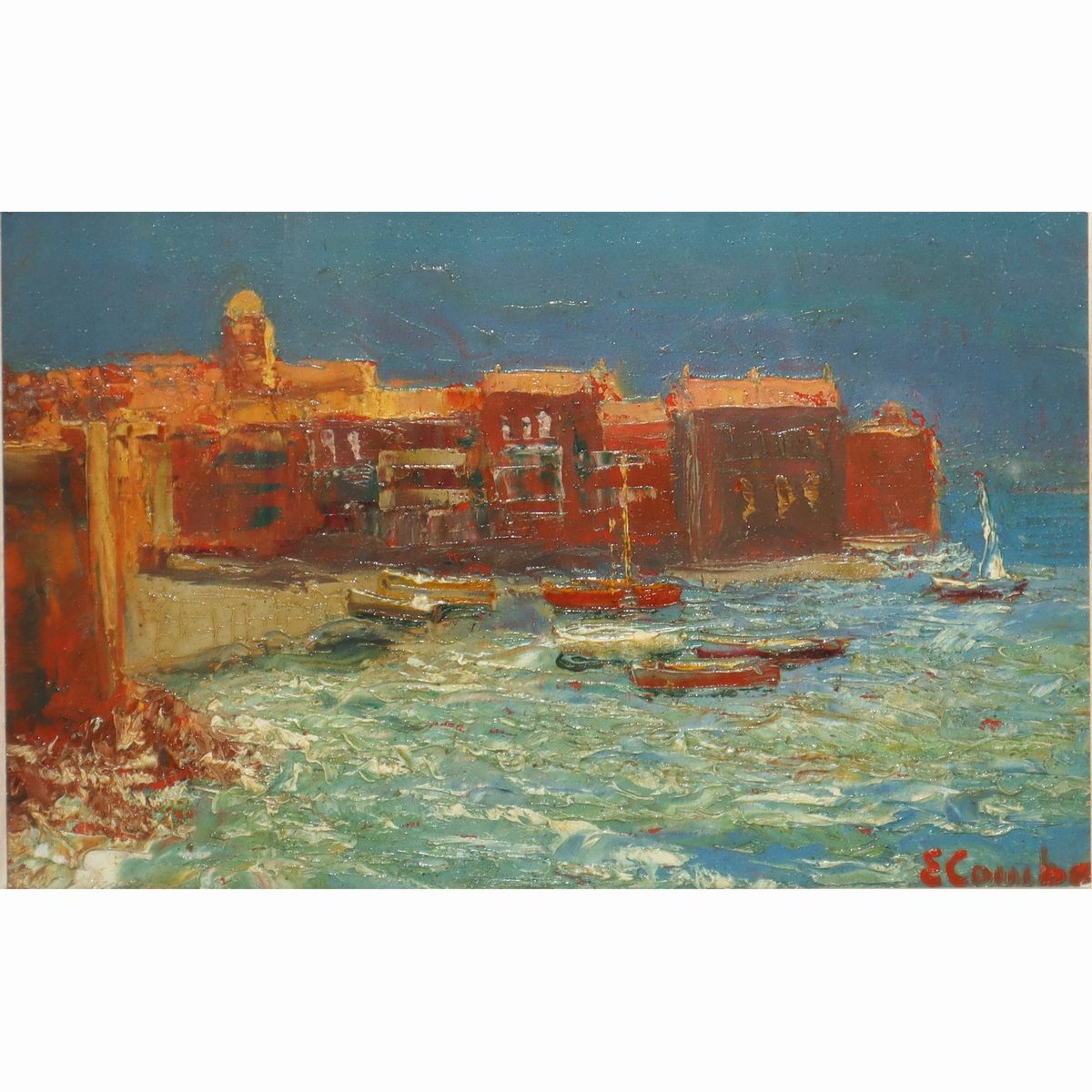 Emilio Comba - Coppia di Paesaggi, Portofino e Saint Tropez