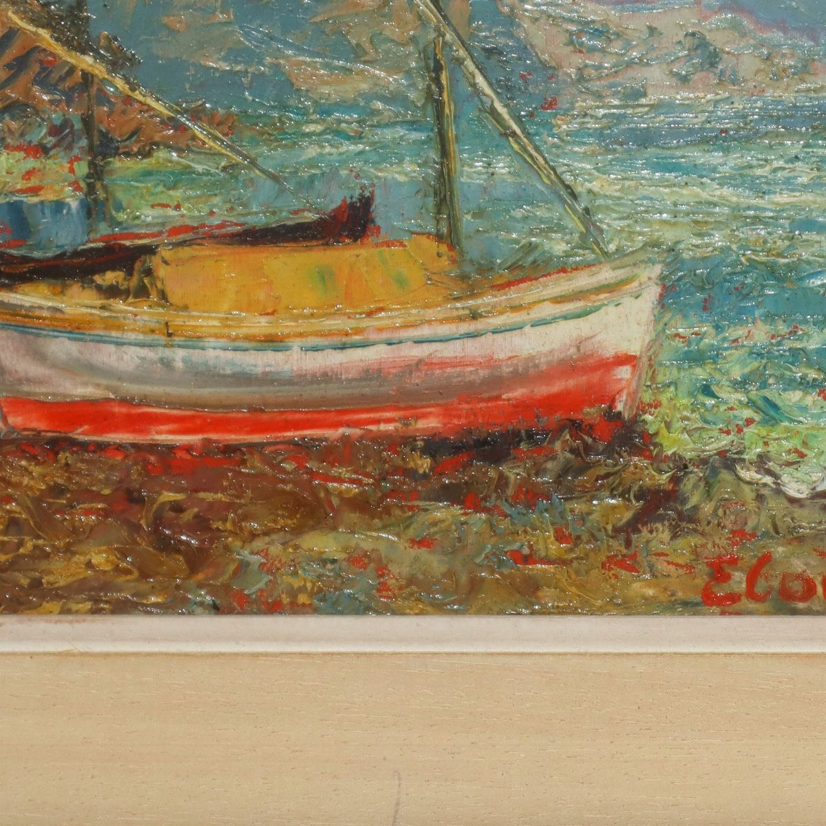 Coppia di paesaggi, Notturno di Venezia e Ponte di Rialto, Marina con barche a secco