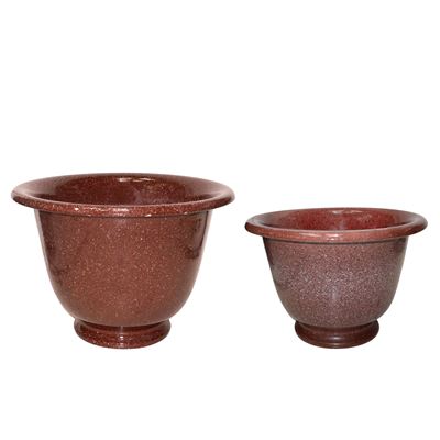 Coppia di Cahepot in Ceramica Bordeaux