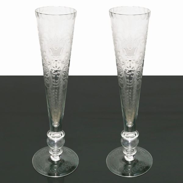 Pair of crystal goblets