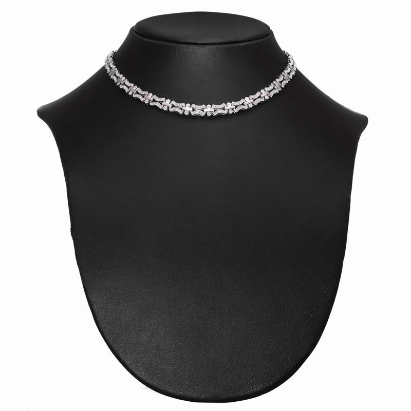 Girocollo in Oro Bianco e Diamanti