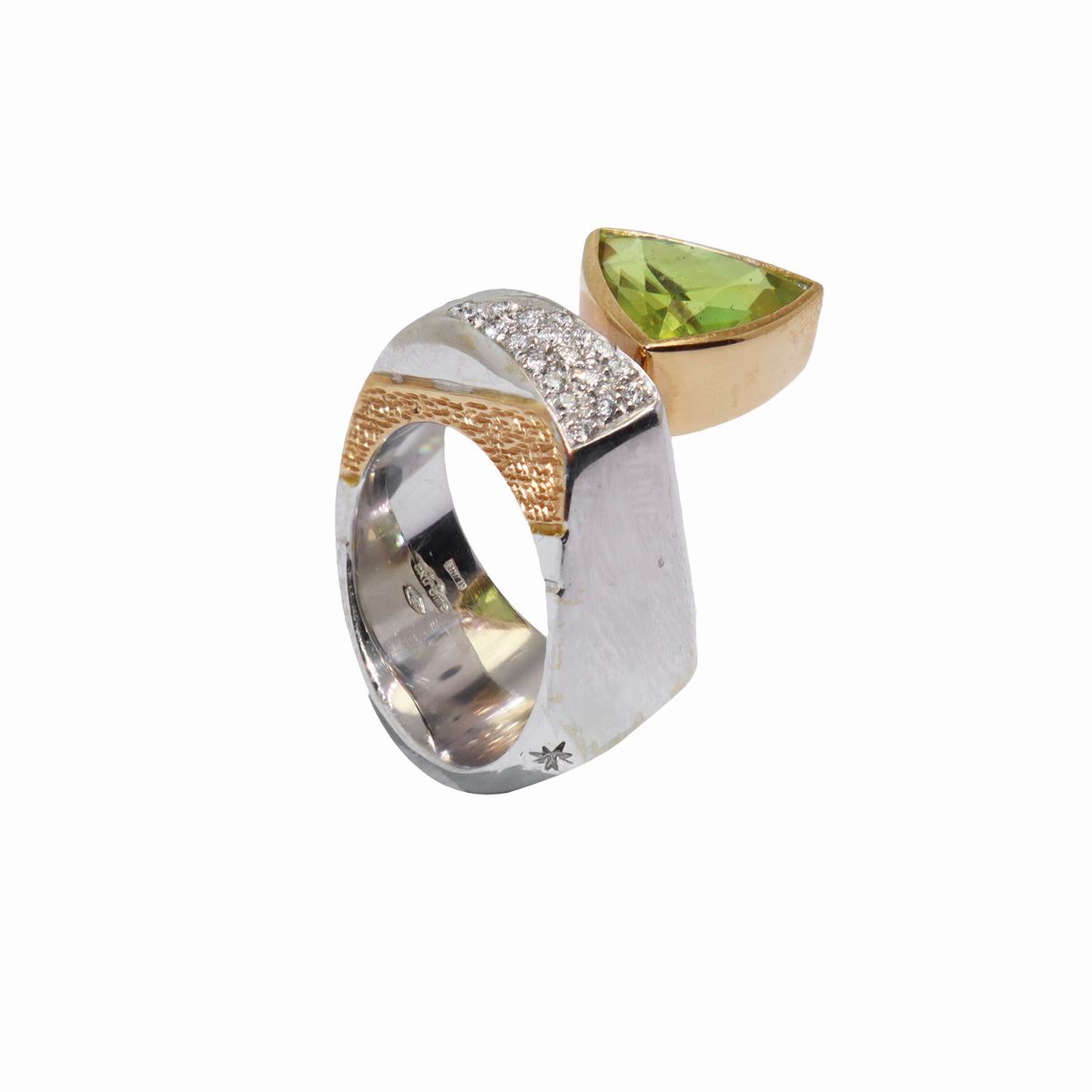 Anello in Oro Bianco e Giallo