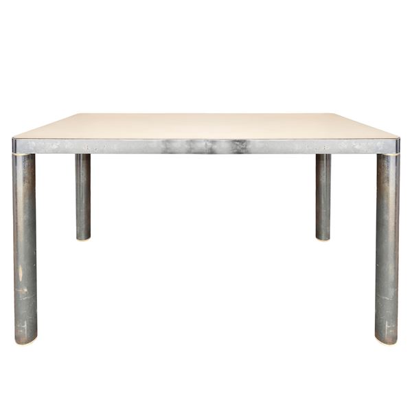 Chromed metal table, Formica top