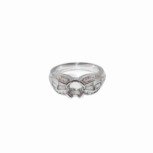 Ring with setting prepared for brilliant