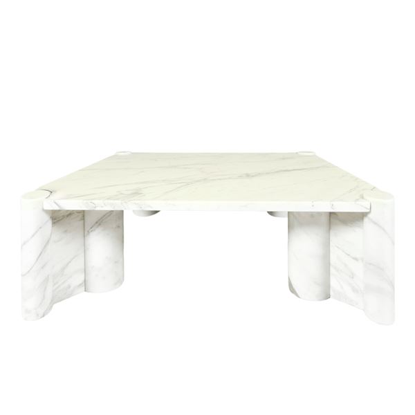 Tavolino modello Jumbo in marmo bianco di Carrara