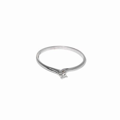 Anello Solitario in Oro Bianco con Diamnate Taglio Brillante